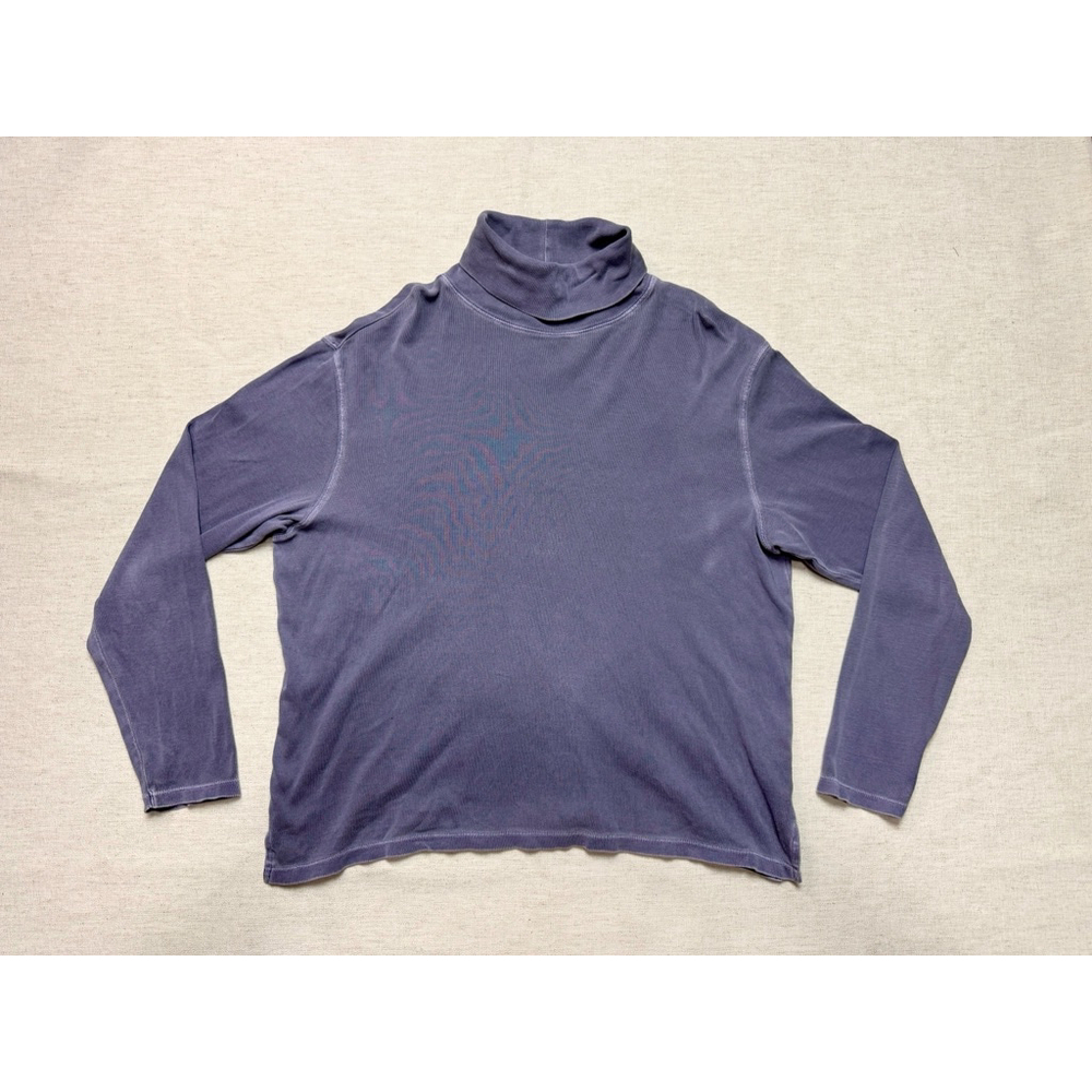 Eddie Bauer Women Large Cotton Turtleneck Long Sleeve Top Purple Hiking Outdoor